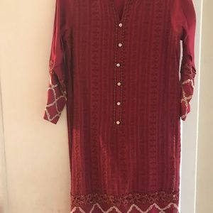 Embroider kurti with trouser and dupatta